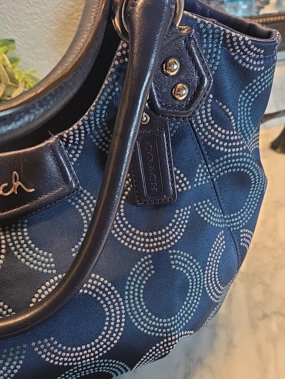 EUC 2013 Coach Op Art Dot Signature C's Tote with Matching Wallet